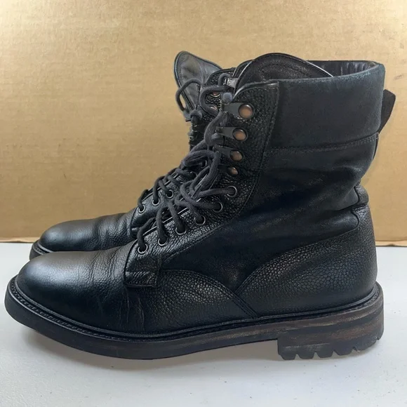 Men’s Rag & Bone Spencer Commando Black Leather Boot Size 10 (43) made in Italy - Picture 4 of 8